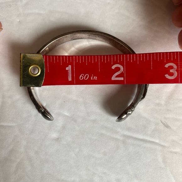 Vintage Until Theres a Cure Made in Italy Silver Awareness Cuff Bracelet - Picture 9 of 11